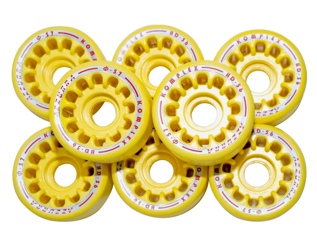Set Di 8 Ruote Komplex Per Pattinaggio Libero - 57mm, Azzurre, Con Cuscinetti ABEC 7
